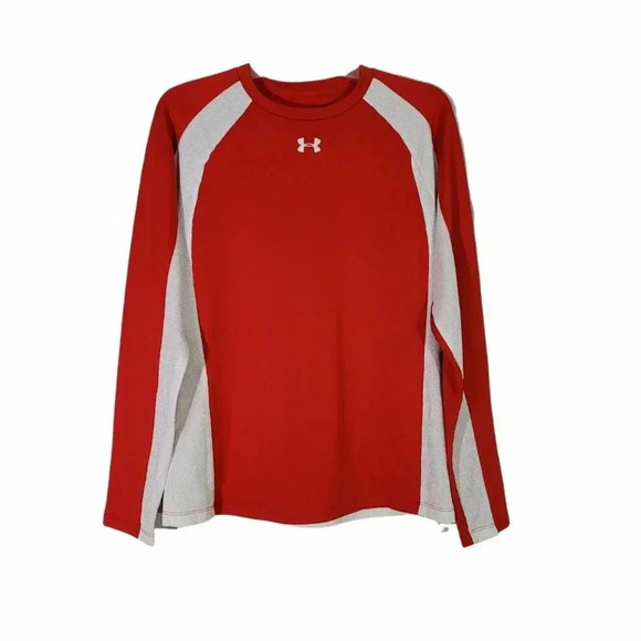 Under Armour Shirt Adult Medium Red White ColdGear - Picture 1 of 6